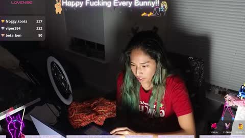 Snapshot of bunnycheekz chatting on December 2024 11:14:02 PM Tokki  bunny  online show from December 2024 11:14:02 PM