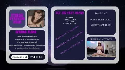 Snapshot of foxy_gamer chatting on May 2026 01:33:01 AM Lex Vive foxygamer cb online show from May 2026 01:33:01 AM