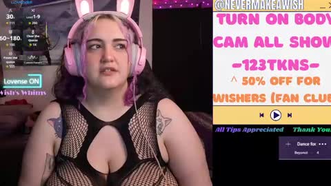 Snapshot of nevermakeawish chatting on May 2026 09:26:02 AM Wishs Playground online show from May 2026 09:26:02 AM