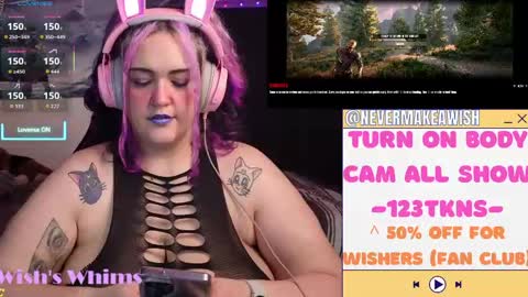 Snapshot of nevermakeawish chatting on May 2026 10:00:01 AM Wishs Playground online show from May 2026 10:00:01 AM