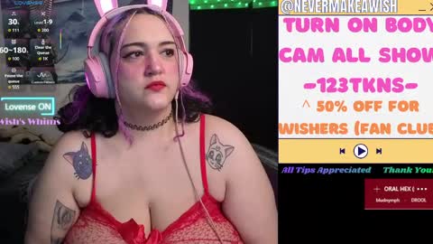 Snapshot of nevermakeawish chatting on May 2026 10:30:01 AM Wishs Playground online show from May 2026 10:30:01 AM
