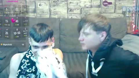 Max tall dark-haired guy with tattoos and Phil blond-haired online show from April 2026 12:57:02 AM