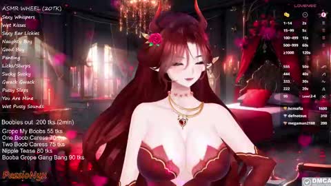 Snapshot of passionyx chatting on February 2025 09:38:02 PM Succubus Nyx online show from February 2025 09:38:02 PM