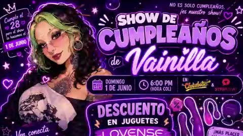 Snapshot of vainilla_l chatting on June 2026 02:14:02 AM Vainilla Independent model online show from June 2026 02:14:02 AM
