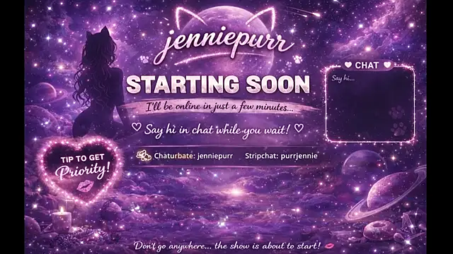 purrjennie online show from March 2026 08:59:01 AM